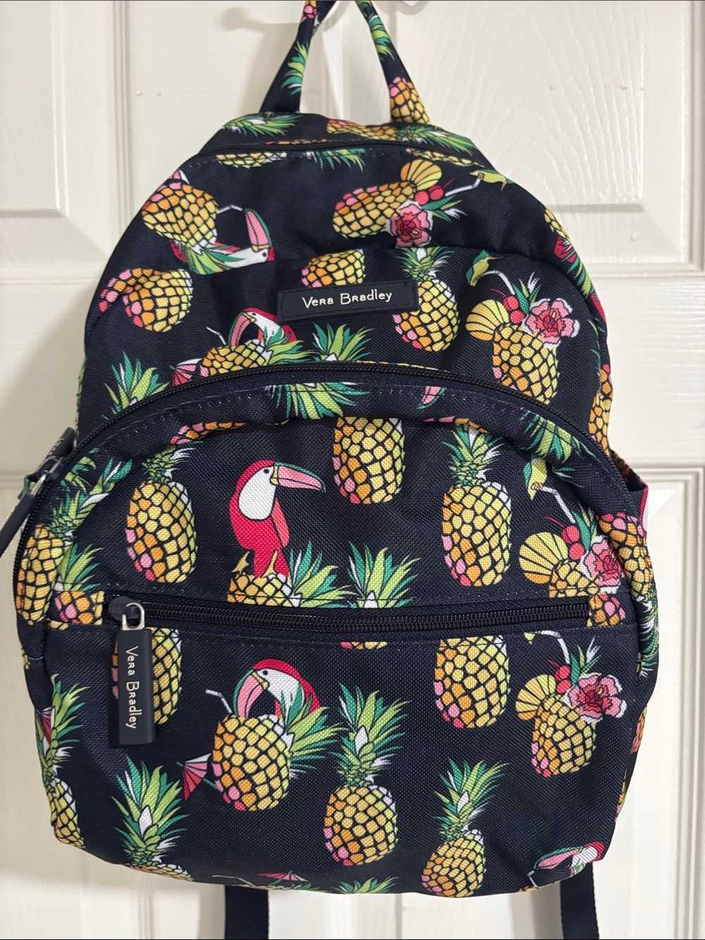 Vera Bradley Black Pineapple & Toucan Kids Backpack